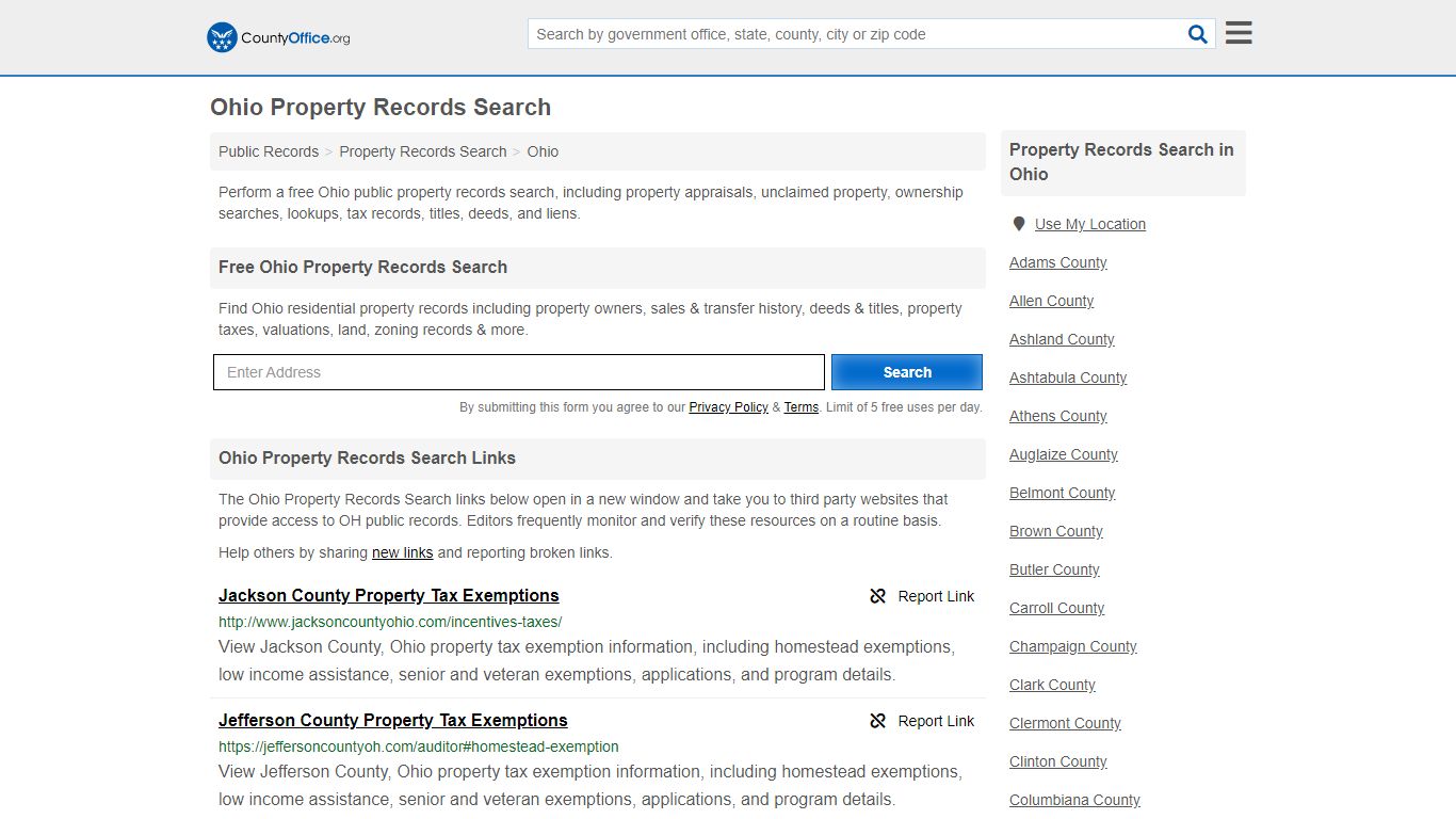 Ohio Property Records Search - County Office